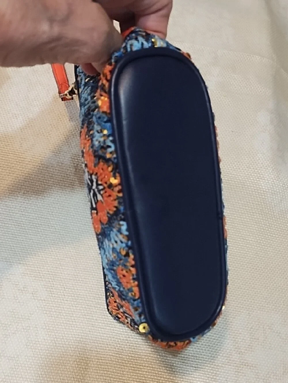 Vera Bradley Blue and Orange Geometric 3 Piece Wristlet Set VGC.